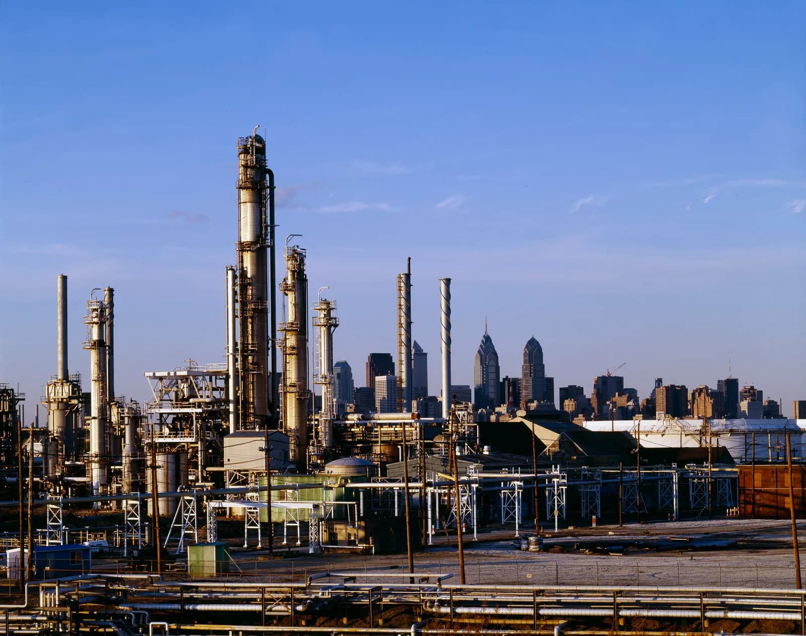 Process towers at an oleochemical refinery